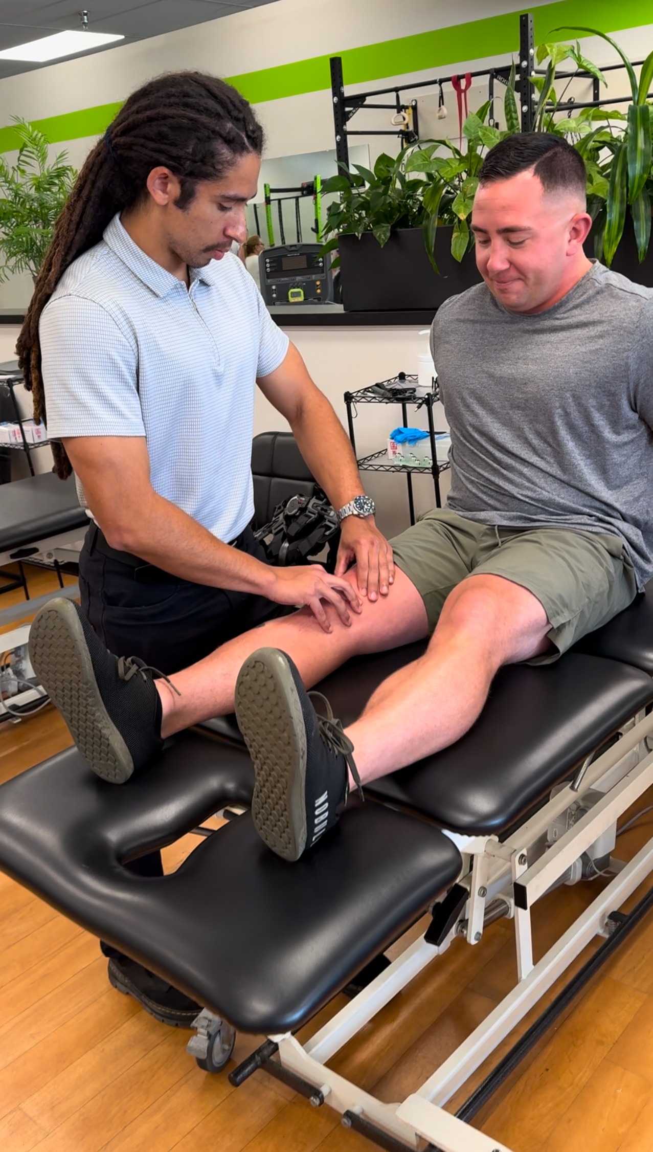 Dr. Laura Yoo treats a patient's shoulder at PRIME Physical Therapy clinic in Eldersburg, Maryland.